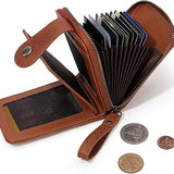 Minimalist Zip-Around Card Wallet | Compact Credit Card Holder with ID Window