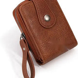 Minimalist Zip-Around Card Wallet | Compact Credit Card Holder with ID Window