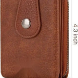 Minimalist Zip-Around Card Wallet | Compact Credit Card Holder with ID Window