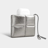 Cute Puffy Quilted Mini Wallet: Coin Purse with ID Window & Keychain