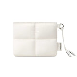 Cute Puffy Quilted Mini Wallet: Coin Purse with ID Window & Keychain
