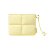 Cute Puffy Quilted Mini Wallet: Coin Purse with ID Window & Keychain