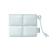 Cute Puffy Quilted Mini Wallet: Coin Purse with ID Window & Keychain