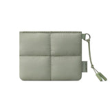 Cute Puffy Quilted Mini Wallet: Coin Purse with ID Window & Keychain