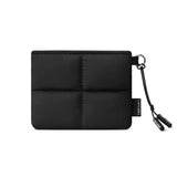 Cute Puffy Quilted Mini Wallet: Coin Purse with ID Window & Keychain