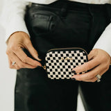 Casual Chic Woven Vegan Leather Wallet: Compact Zip-Around Coin Purse