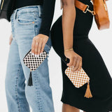 Casual Chic Woven Vegan Leather Wallet: Compact Zip-Around Coin Purse