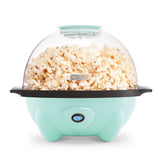 Dash 4.5 Qt. Stirring Electric Popcorn Popper with Lid for Serving Bowl & Convenient Storage, 18 Cups – Aqua - New