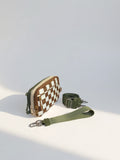 Trio Wallet (#8036-9) Zipper Wallet with RFID - #2 Car. Checkered/Beige/Olive