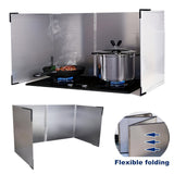 Foldable Stove Splatter Guard, 4 Sided Splatter Guard Stainless Steel Backsplash, Oil Splash Insulation Board, Nonstick Oil Splatter Guard Stove for Cooking Frying Stove Top Wall