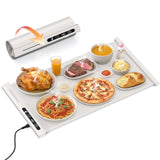 Electric Warming Tray, Fast Heating Silicone Warming Mat for Food with 11 Level Temperature, Food Warmers Mat for Buffets Parties,Blue