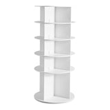 KFFKFF 5-Tier Rotating Shoe Rack Tower, 360° Spinning Organizer, Freestanding Round Carousel Storage for Shoes, Ideal for Bedroom, Living Room, Entryway, Closet, White