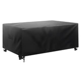 KFFKFF Heavy-Duty Outdoor Furniture Cover, 420D Waterproof Rectangular Cover for Patio Tables and Chairs, All-Weather Protection with Air Vent, 126L x 63W x 28H inch, Black