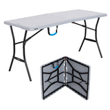 Lifetime 5 Foot Rectangle Fold-in-Half Table, Indoor/Outdoor Essential, Gray, 60.3