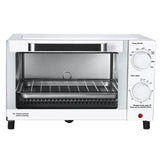 Mainstays 4 Slice Countertop Toaster Oven with 3 Settings, includes baking rack and pan, Arctic White, New