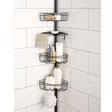 Mainstays 4-Tier Tension Pole Shower Caddy with Adjustable Baskets, Soap Tray in Oil-Rubbed Bronze