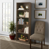 Mainstays 5-Shelf Bookcase with Adjustable Shelves, True Black Oak