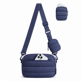 WeeNOD-L Quilted Crossbody Bag with Detachable Earbud Pouch — 2.4L