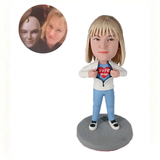 A Heartfelt Keepsake: Custom Lady Doll with Open Heart Design | Unique Romantic Gift with Personalized Head