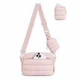 WeeNOD-L Quilted Crossbody Bag with Detachable Earbud Pouch — 2.4L