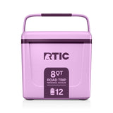 RTIC 8 QT, 12 Can Ice Chest Cooler Hard-Sided, White & Grey, Road Trip Personal Cooler