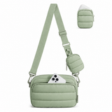 WeeNOD-L Quilted Crossbody Bag with Detachable Earbud Pouch — 2.4L