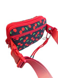 Multi Pockets Crossbody Bag with Keychain (#12123) - Cherries