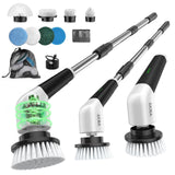 YKYI Electric Spin Scrubber Rechargeable Cleaning Brush with 8 Cleaning Brush Heads Telescopic Handle 43.3