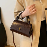 【Black Friday】Versatile Small PU Leather Satchel, Casual Flap-Closure Top-Handle Crossbody and Shoulder Bag for Shopping and Commuting - image 4
