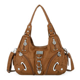 Angel Kiss Vintage Crossbody Bag(14" x 5" x 13") - PU Hobo Tote Satchel, Lightweight Elegant Convertible Shoulder Bag, Stylish Women's Commuter Accessory, Ideal for Summer Daily Use & Mother's Day Gifts, Stylish Crossbody Bags, Convertible Shoulder Bags