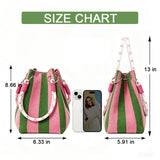 Mini boho woven bucket handbag