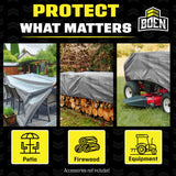10 ft. x 20 ft. Heavy-Duty Commercial Silver/Black Tarp Cover 10 Mil Thick Weave Material, Waterproof