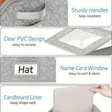 Stackable Hat Storage Box for Baseball Caps – Holds Up to 24 Hats, Clear Window Closet Organizer