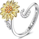 Sunflower A–Z Initial Spinner Ring - image 9