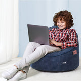 Room Revival Compressed Foam Bean Bag Chair for Kids, Navy Blue