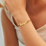 Handmade Name Charm Curb Chain Bracelet - image 8