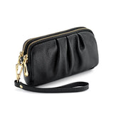 Elegant Dual-Zip RFID Wristlet Clutch Wallet – Large Capacity