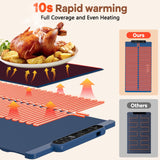 Electric Warming Tray, Fast Heating Silicone Warming Mat for Food with 11 Level Temperature, Food Warmers Mat for Buffets Parties,Blue