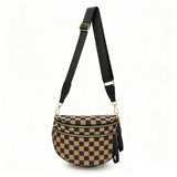 CHERUBEL Crossbody Bag for Women, Casual Plaid Nylon Bum Bag with Detachable Strap and Coin Purse, Large Capacity Sling for Travel, Casual Waist Bag, Birthday