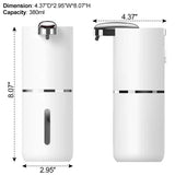 Automatic Soap Dispenser, Bathroom Touchless Sensor Foaming Soap Dispenser,USB Rechargeable Waterproof Wall Mounted Foam Hand Soap Dispenser for Kitchen, Home, White