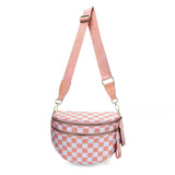 CHERUBEL Crossbody Bag for Women, Casual Plaid Nylon Bum Bag with Detachable Strap and Coin Purse, Large Capacity Sling for Travel, Casual Waist Bag, Birthday
