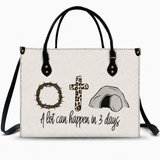 a lot can happen in 3 days - Gift For Her - Personalized Leather Bag