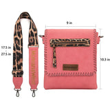 Western crossbody purse - Cowprint - Black