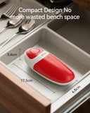 【Summervibes】Automatic Electric Can Opener with Automatic Operation, 1-Touch Handheld Battery-Powered Design, Smooth Edge, Safe Kitchen Tool for Home Use (Red) - Household Kitchen Specialty Appliance