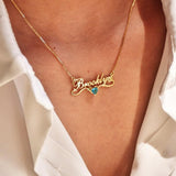 Personalized Name and Birthstone Necklace - image 9