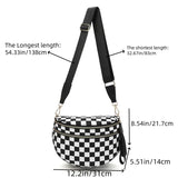 Plaid nylon crossbody bum bag - Black