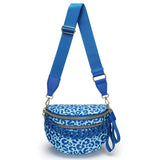 Women's Leopard Print Bum Bag – Lightweight Oxford Cloth Crossbody Bag with Carrying Chain