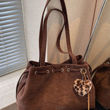 【Black Friday】Autumn and winter casual retro exquisite drawstring closure tote bag, fashionable and versatile large capacity shoulder bag, suitable for dates, parties and daily social occasions - image 17
