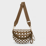 Women's Leopard Print Bum Bag – Lightweight Oxford Cloth Crossbody Bag with Carrying Chain