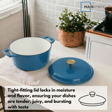 Mainstays 4.75qt Oven-Safe Cast Iron Ceramic Enamel Round Dutch Oven, Blue